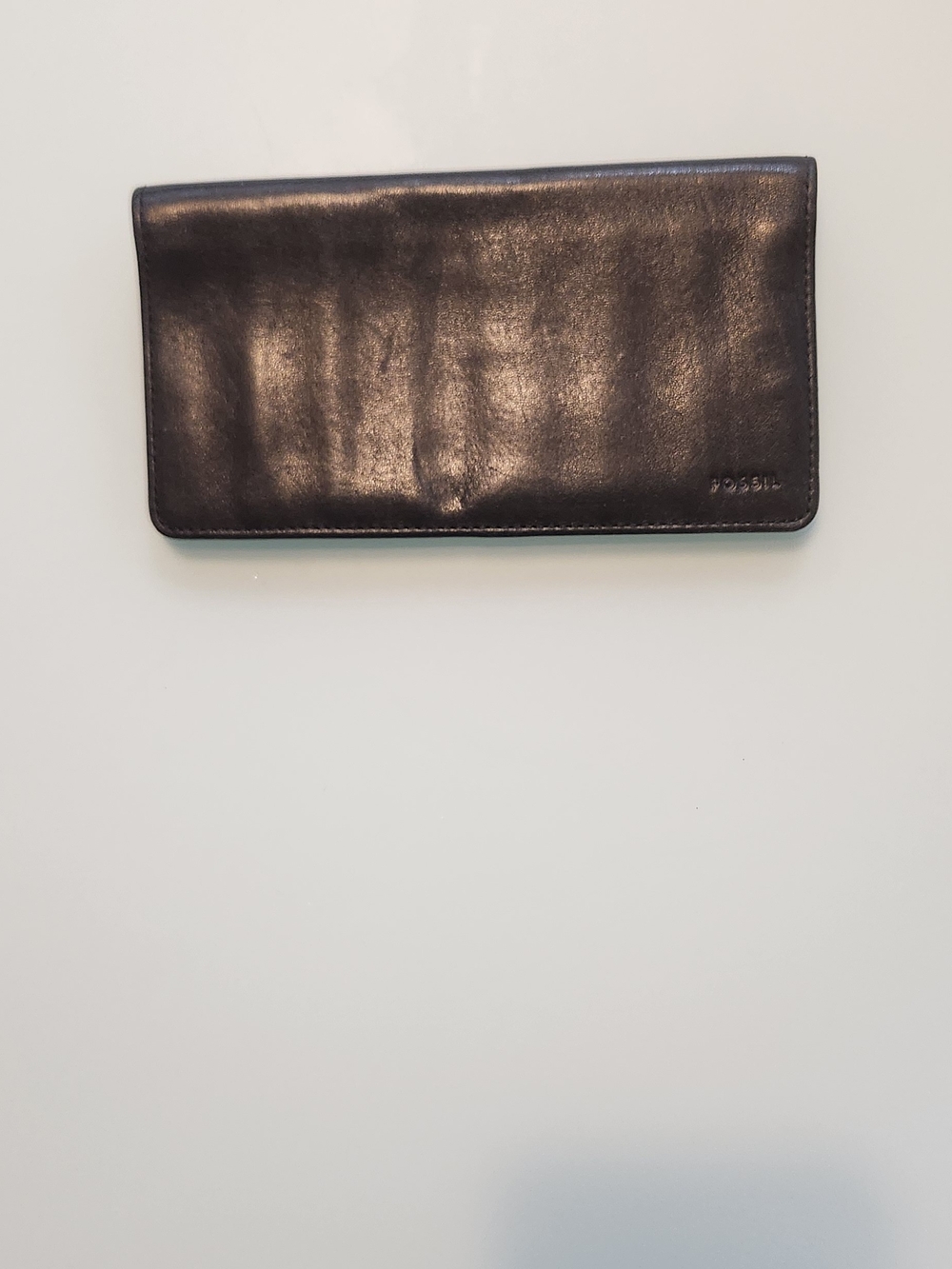 Fossil Black Leather Long Wallet Credit Card Wallet.